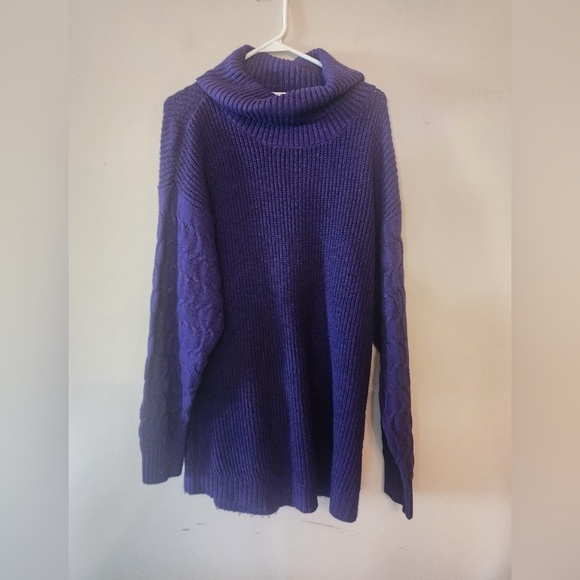 St Johns Bay Active Womens Tunic Sweater Cowl Neck size xl purple - Picture 1 of 5